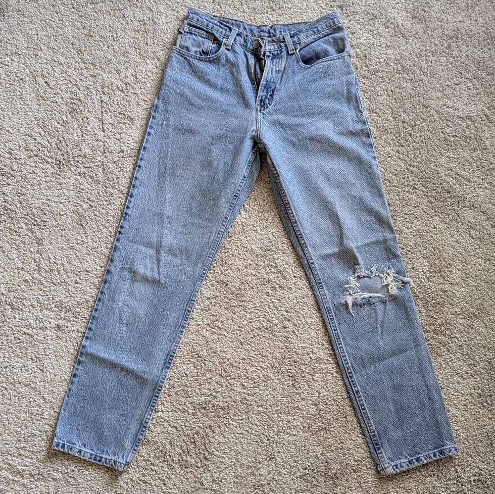 Classic Blue Distressed Women Jeans